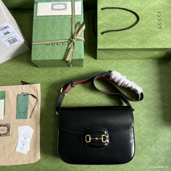 First bag ru 1955 bag patchwork shoulder Gucci Horsebit 0723